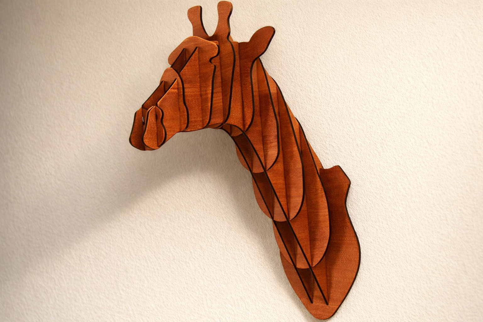 Giraffe Front Natural Wood Wall Art